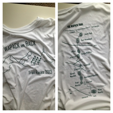 Front (left) and Back (right) of the tech race shirt.